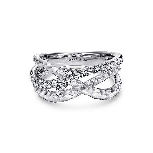 Sterling Silver White Sapphire Twisted Ring Dickinson Jewelers Dunkirk, MD