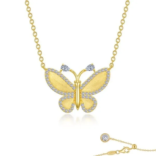 Lassaire Simulated Diamond Butterfly Necklace Dickinson Jewelers Dunkirk, MD