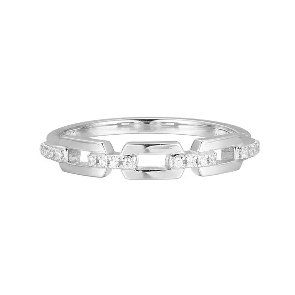 Sterling Silver LAB DIAMONDS Mini-Link Ring Dickinson Jewelers Dunkirk, MD