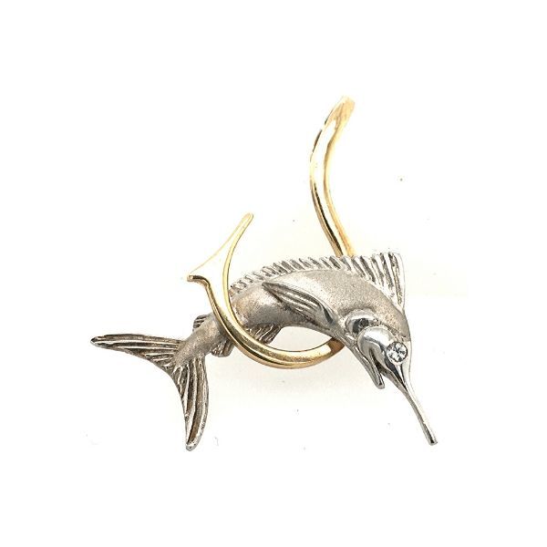 Sterling Silver And 14k Yellow Gold Marlin Pendant Dickinson Jewelers Dunkirk, MD