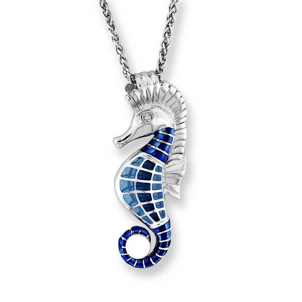 Sterling Silver And Enamel Seahorse Necklace Dickinson Jewelers Dunkirk, MD