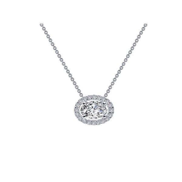 Lassaire Simulated Diamond Halo Necklace Dickinson Jewelers Dunkirk, MD