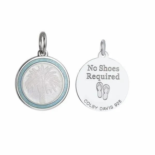 Sterling Silver And White/Light Blue Palm Tree Pendant Dickinson Jewelers Dunkirk, MD