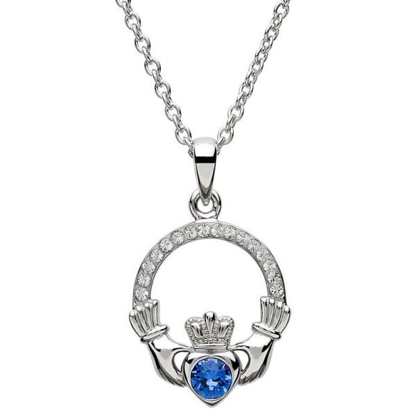 Claddagh Swarovski® Crystal Birthstone Pendant - SEPTEMBER Dickinson Jewelers Dunkirk, MD