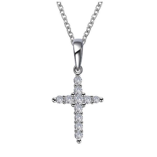 Sterling Silver Simulated Diamond Small Cross Pendant Dickinson Jewelers Dunkirk, MD