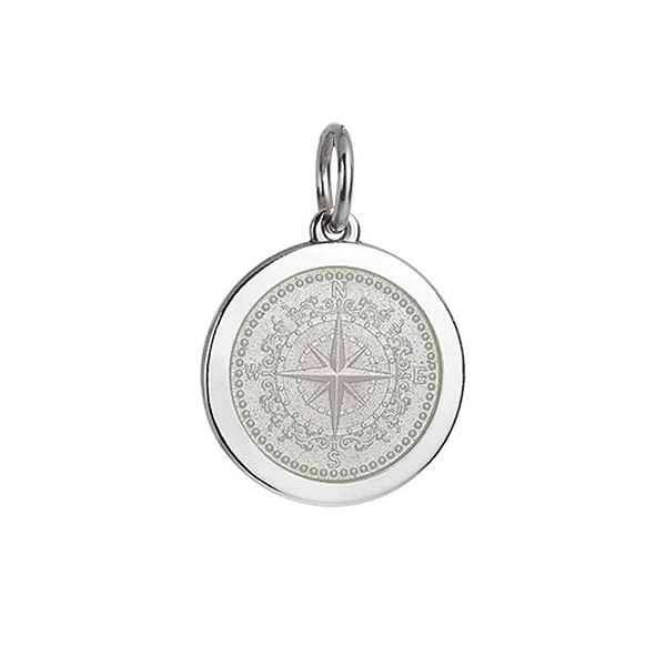 Medium White Enamel Compass Rose Pendant Dickinson Jewelers Dunkirk, MD