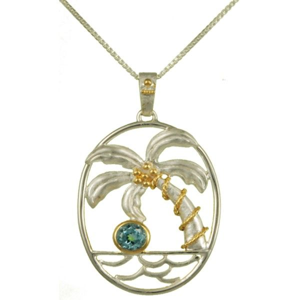 Sterling Silver And Blue Topaz Palm Tree Pendant Dickinson Jewelers Dunkirk, MD