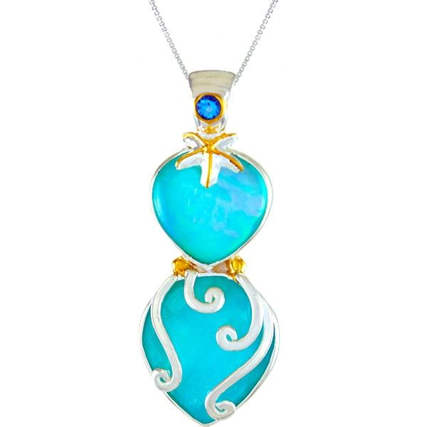 Sterling Silver Amazonite, Blue Topaz, Quartz And MOP Sea Life Pendant Dickinson Jewelers Dunkirk, MD