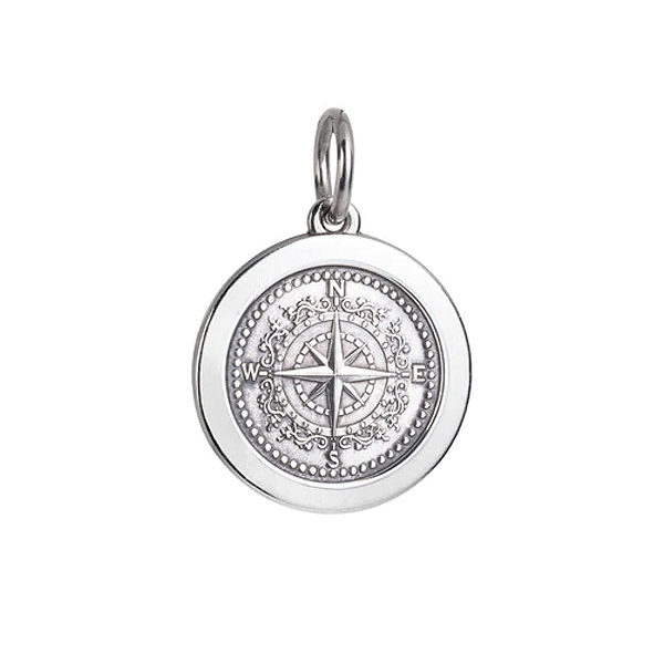 Medium Oxidized Sterling Silver Compass Rose Pendant Dickinson Jewelers Dunkirk, MD