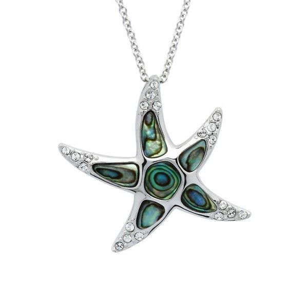 Sterling Silver And Swarovski® Crystal Abalone Starfish Pendant Dickinson Jewelers Dunkirk, MD
