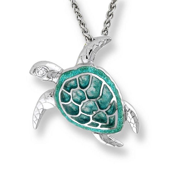 Sterling Silver And  Enamel Sea Turtle Necklace Dickinson Jewelers Dunkirk, MD