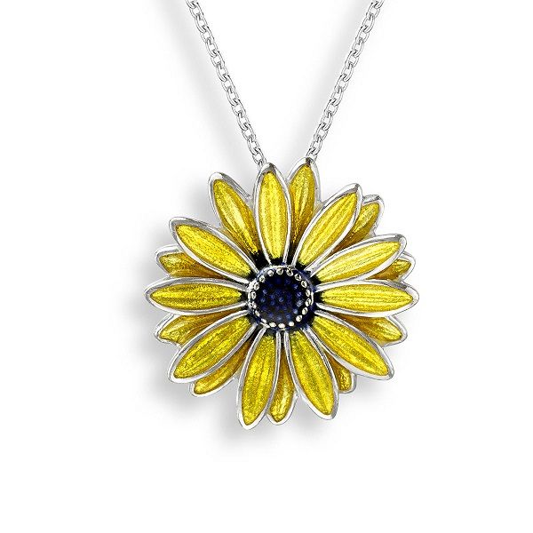 Sterling Silver and Yellow Enamel Black Eyed Susan Pendant Dickinson Jewelers Dunkirk, MD