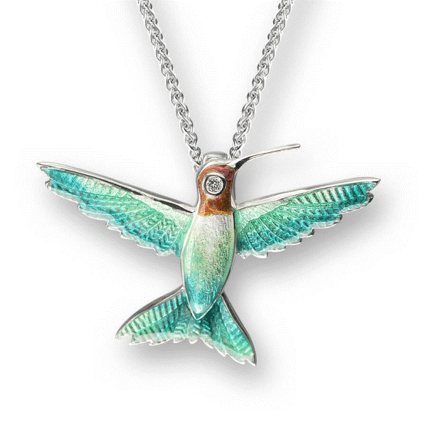 Sterling Silver And Enamel Hummingbird Pendant Dickinson Jewelers Dunkirk, MD