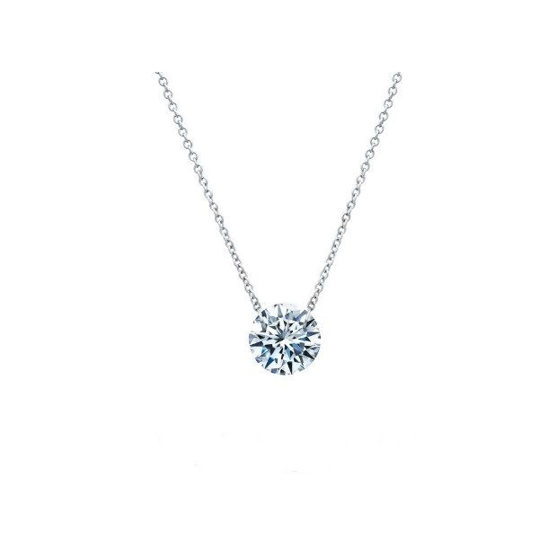 Lassaire Simulated Diamond Solitaire Necklace Dickinson Jewelers Dunkirk, MD