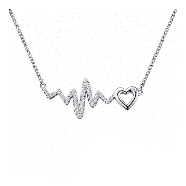 Lassaire Simulated Diamond Heartbeat Necklace Dickinson Jewelers Dunkirk, MD