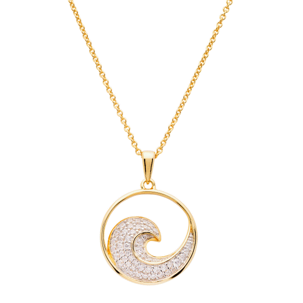 Sterling Silver and Vermeil Wave Pendant Dickinson Jewelers Dunkirk, MD