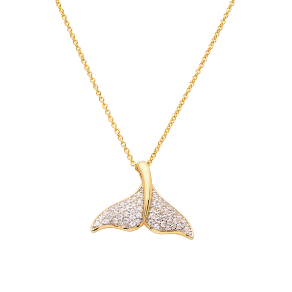 Sterling Silver and Vermeil Whale Tail Pendant Dickinson Jewelers Dunkirk, MD