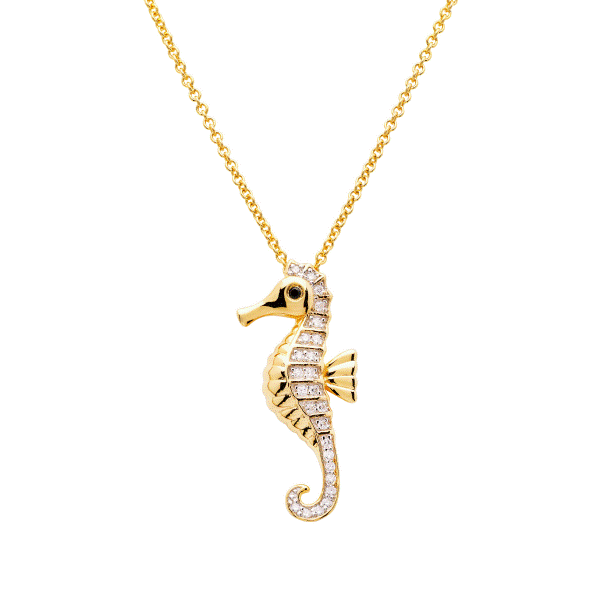 Sterling Silver and Vermeil Seahorse Pendant Dickinson Jewelers Dunkirk, MD