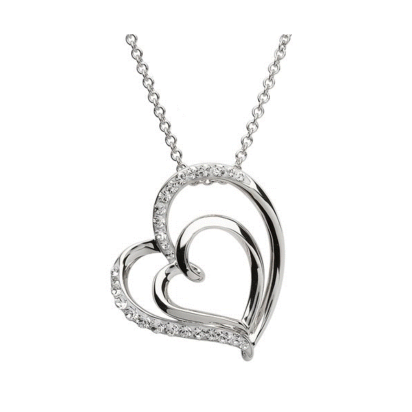 Sterling Silver Double Heart Pendant Dickinson Jewelers Dunkirk, MD