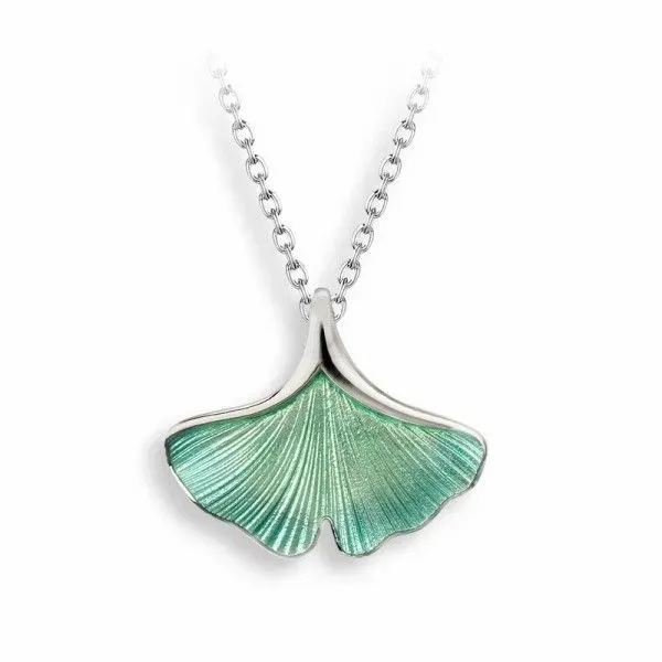 Sterling Silver and Enamel Ginkgo Leaf Pendant Dickinson Jewelers Dunkirk, MD