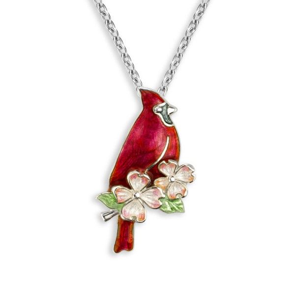 Sterling Silver and Enamel Red Cardinal Pendant Dickinson Jewelers Dunkirk, MD