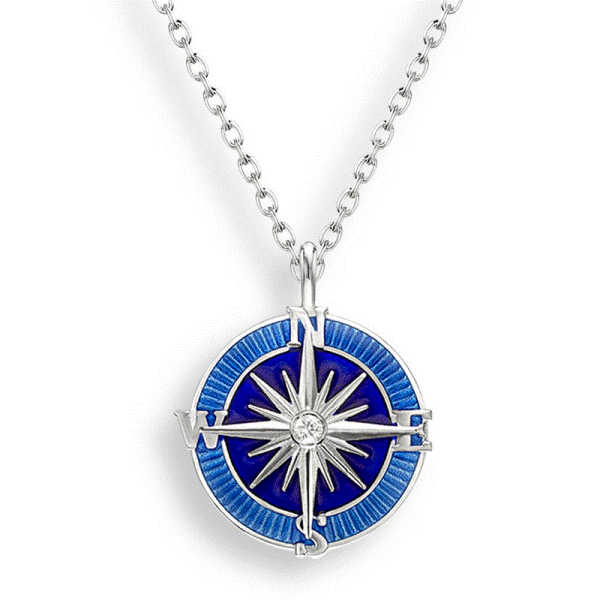 Sterling Silver and Enamel Compass Rose Pendant Dickinson Jewelers Dunkirk, MD