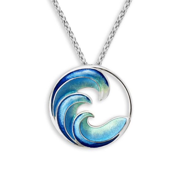Sterling Silver and Enamel Wave Pendant Dickinson Jewelers Dunkirk, MD