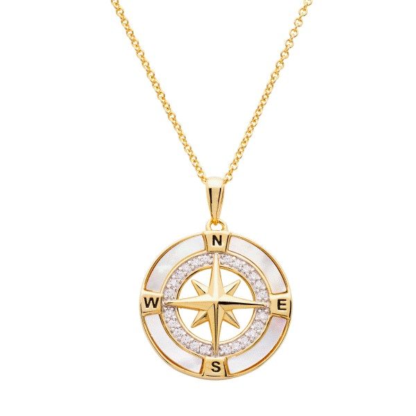 Sterling Silver and Vermeil Compass Pendant Dickinson Jewelers Dunkirk, MD