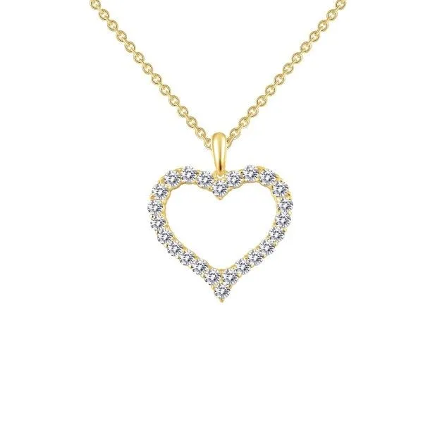 TR Gold/Sterling Silver Lassaire Simulated Diamond Heart Necklace Dickinson Jewelers Dunkirk, MD