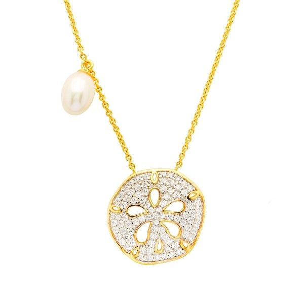 Sterling Silver and Vermeil Sand Dollar Necklace Dickinson Jewelers Dunkirk, MD