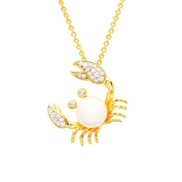 Sterling Silver and Vermeil Crab Necklace Dickinson Jewelers Dunkirk, MD
