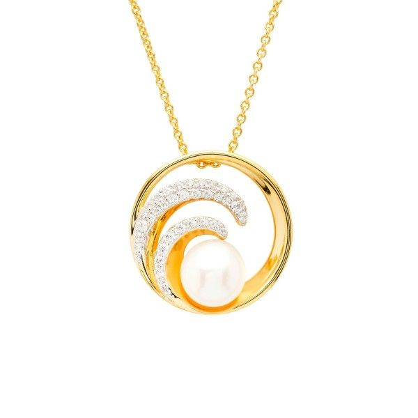 Sterling Silver and Vermeil Wave Necklace Dickinson Jewelers Dunkirk, MD