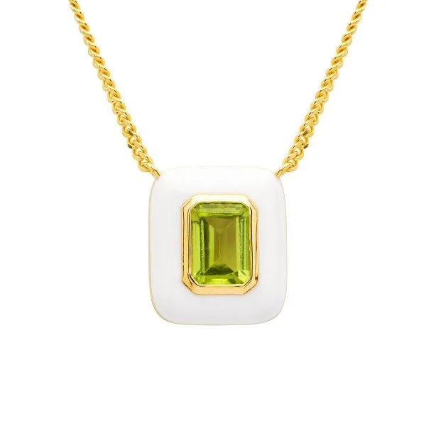 Sterling Silver and Vermeil Peridot Necklace Dickinson Jewelers Dunkirk, MD