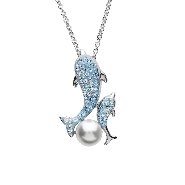 Sterling Silver Dolphin Pearl Pendant Dickinson Jewelers Dunkirk, MD
