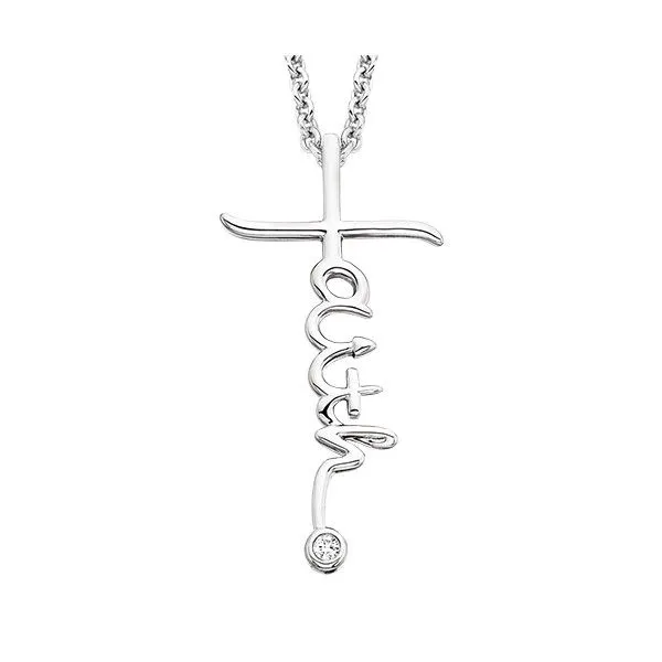 Sterling Silver Diamond FAITH Pendant Dickinson Jewelers Dunkirk, MD