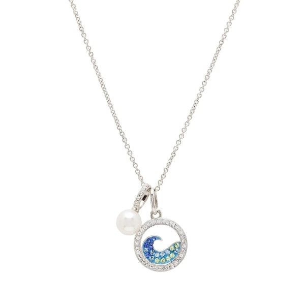 Sterling Silver Wave and Pearl Pendant Dickinson Jewelers Dunkirk, MD