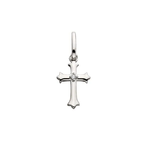 Sterling Silver Diamond Cross Charm Pendant Dickinson Jewelers Dunkirk, MD