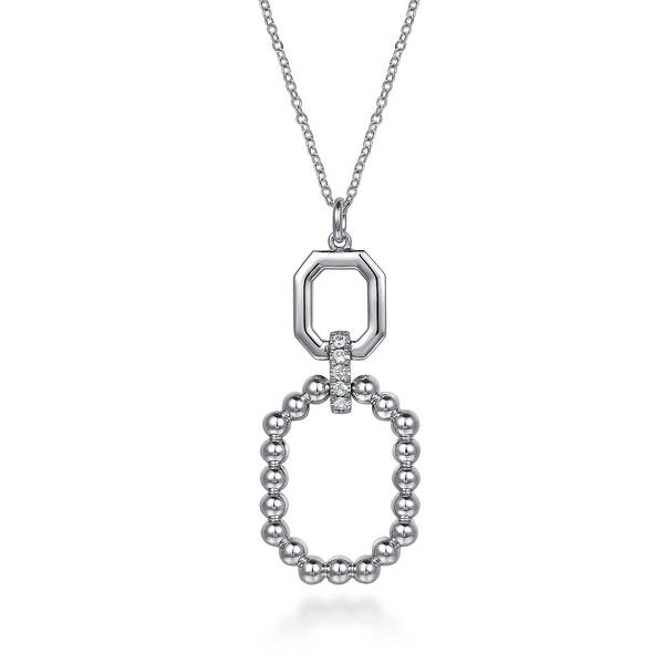Sterling Silver White Sapphire Bujukan Octagon Pendant Necklace Dickinson Jewelers Dunkirk, MD