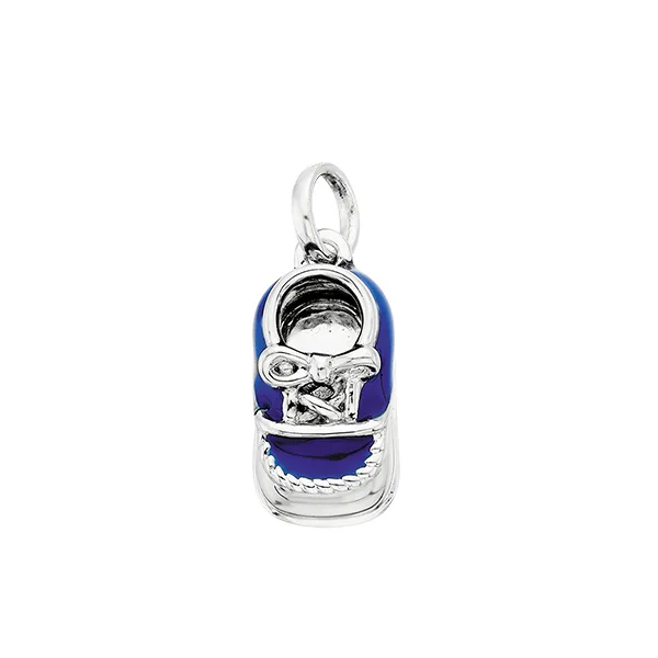 Sterling Silver Blue Baby Shoe Charm Dickinson Jewelers Dunkirk, MD