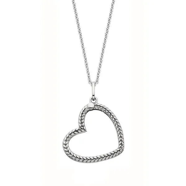 Sterling Silver Braided Heart Charm Holder Pendant Dickinson Jewelers Dunkirk, MD