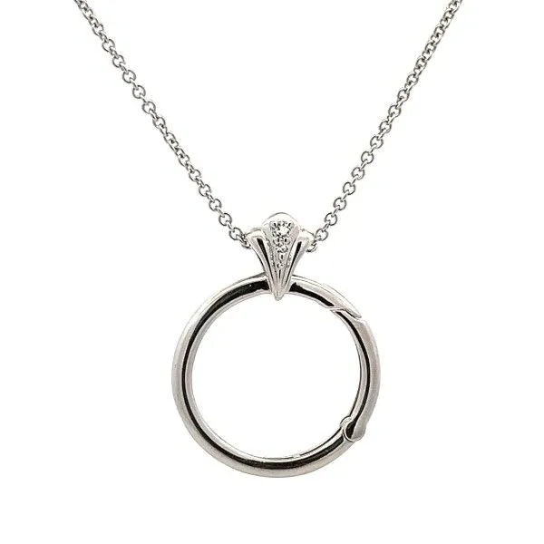 Sterling Silver White Topaz Charm Holder Pendant Dickinson Jewelers Dunkirk, MD