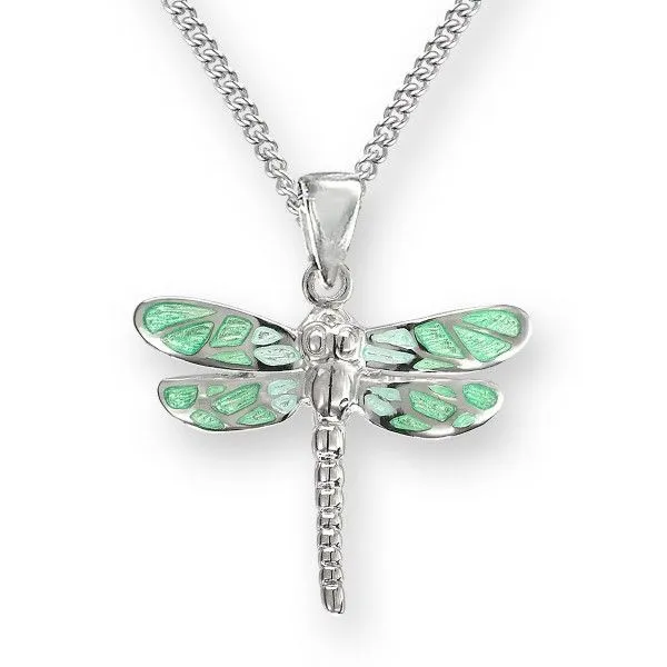 Sterling Silver Green Dragonfly Enamel Pendant Dickinson Jewelers Dunkirk, MD