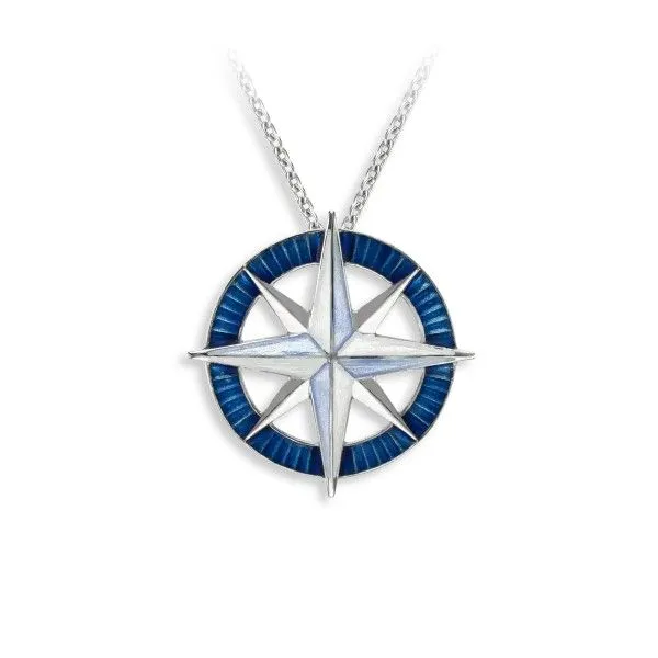 Sterling Silver and Enamel Compass Pendant Dickinson Jewelers Dunkirk, MD