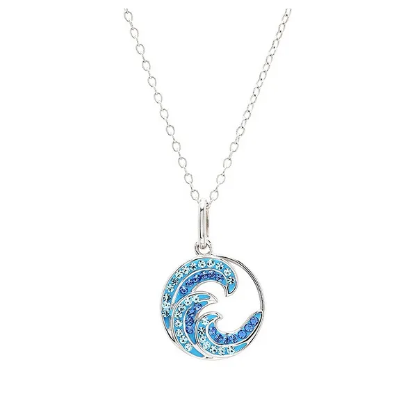 Sterling Silver "Mini" Blue Crystal Wave Pendant Dickinson Jewelers Dunkirk, MD