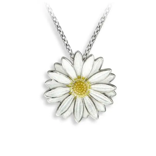 Sterling Silver Enamel White Daisy Pendant Dickinson Jewelers Dunkirk, MD