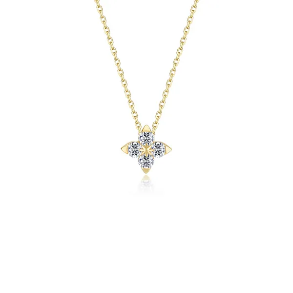 TR Gold/Sterling Silver Lassaire Simulated Diamond Trillium Superbloom Necklace Dickinson Jewelers Dunkirk, MD