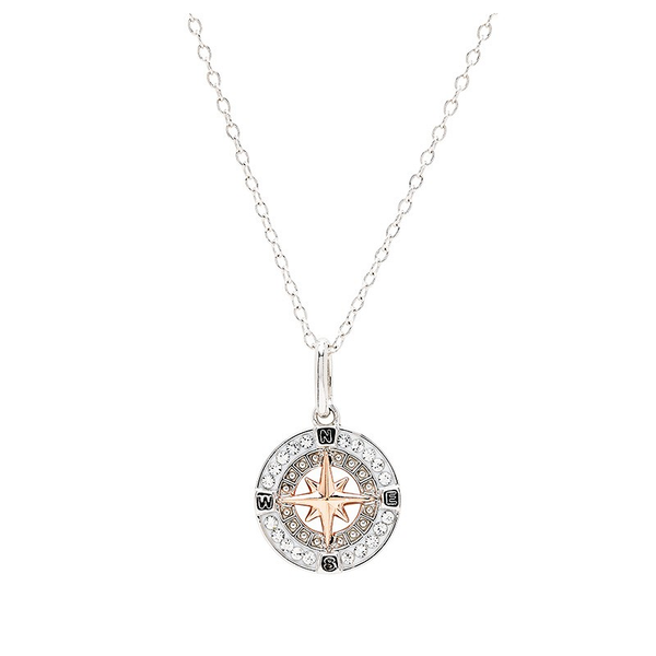 Sterling Silver "Mini" White Crystal Compass Pendant Dickinson Jewelers Dunkirk, MD