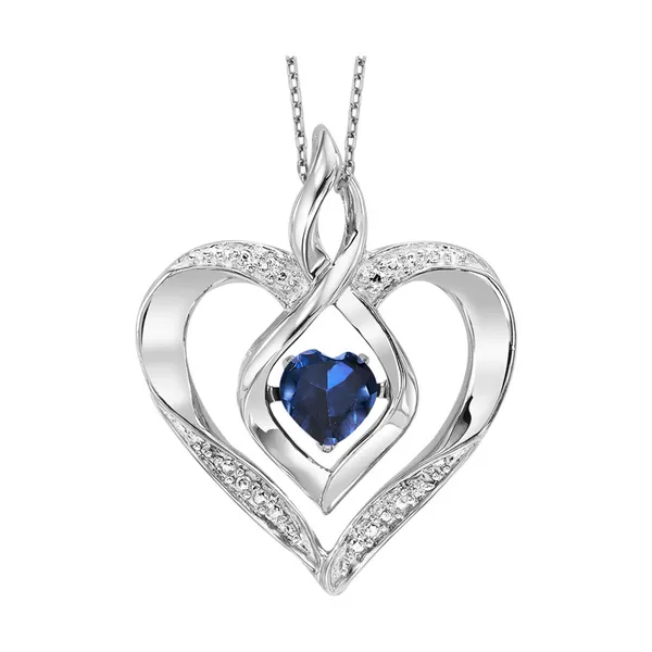 Sterling Silver Created Sapphire Heartbeat Pendant Dickinson Jewelers Dunkirk, MD
