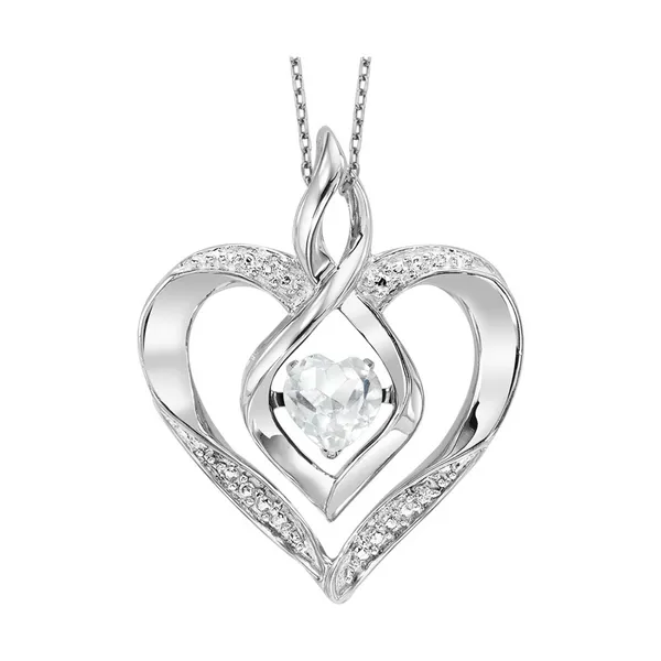 Sterling Silver Created White Topaz Heartbeat Pendant Dickinson Jewelers Dunkirk, MD