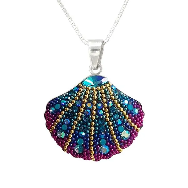 Sterling Silver Austrian Crystal Small Seashell Pendant Dickinson Jewelers Dunkirk, MD